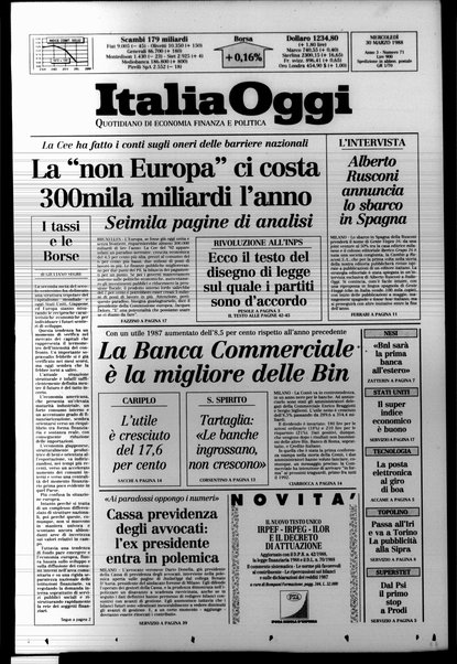 Italia oggi : quotidiano di economia finanza e politica